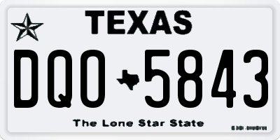 TX license plate DQO5843