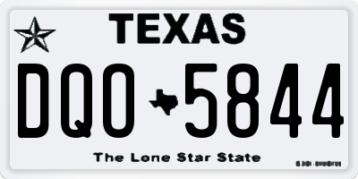 TX license plate DQO5844
