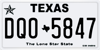 TX license plate DQO5847