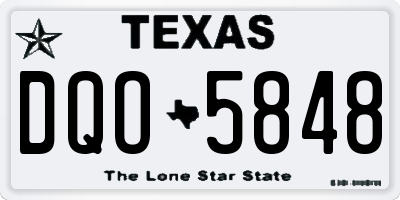 TX license plate DQO5848