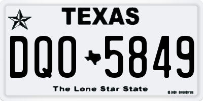 TX license plate DQO5849
