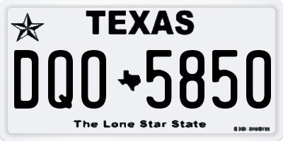 TX license plate DQO5850