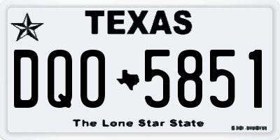 TX license plate DQO5851