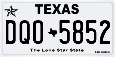 TX license plate DQO5852