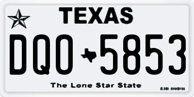 TX license plate DQO5853