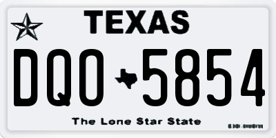 TX license plate DQO5854