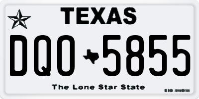 TX license plate DQO5855