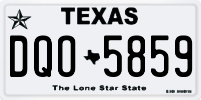 TX license plate DQO5859