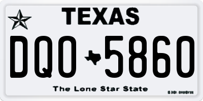 TX license plate DQO5860