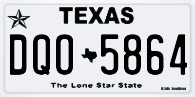 TX license plate DQO5864