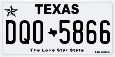 TX license plate DQO5866