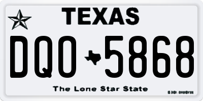 TX license plate DQO5868