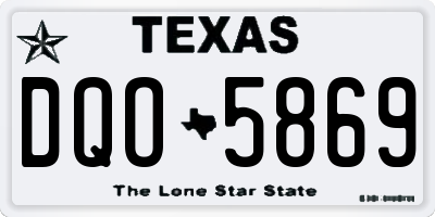 TX license plate DQO5869