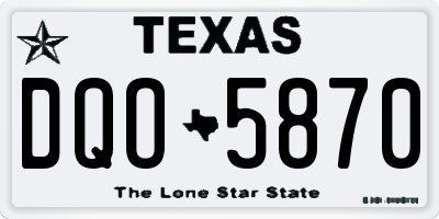 TX license plate DQO5870