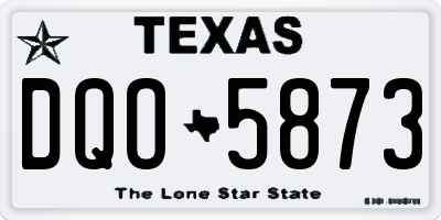 TX license plate DQO5873
