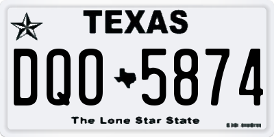 TX license plate DQO5874