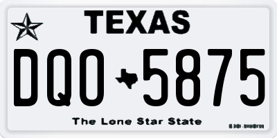 TX license plate DQO5875