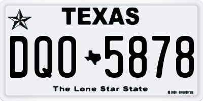 TX license plate DQO5878