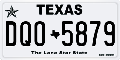 TX license plate DQO5879