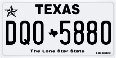 TX license plate DQO5880