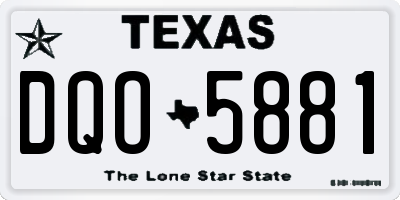 TX license plate DQO5881
