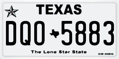 TX license plate DQO5883