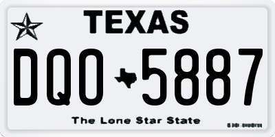 TX license plate DQO5887