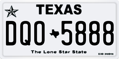 TX license plate DQO5888