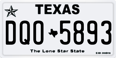 TX license plate DQO5893