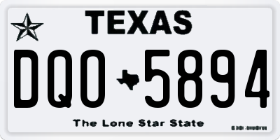 TX license plate DQO5894