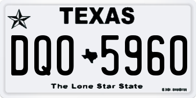 TX license plate DQO5960