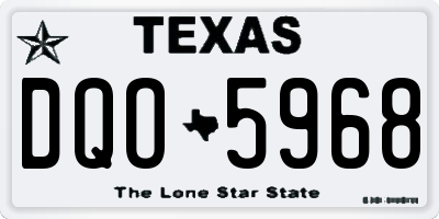 TX license plate DQO5968