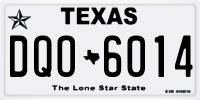 TX license plate DQO6014