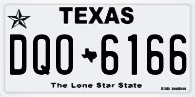 TX license plate DQO6166