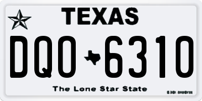 TX license plate DQO6310