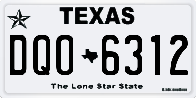 TX license plate DQO6312