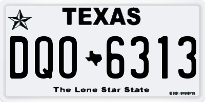 TX license plate DQO6313