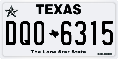 TX license plate DQO6315