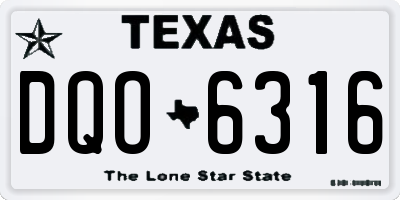 TX license plate DQO6316