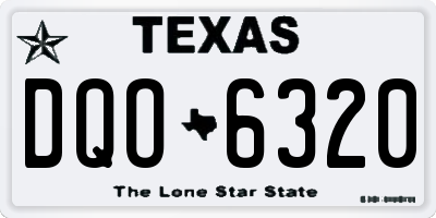 TX license plate DQO6320