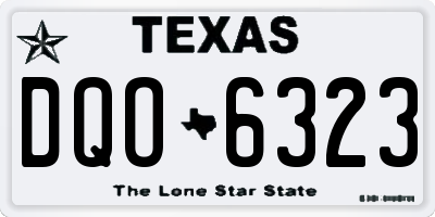 TX license plate DQO6323