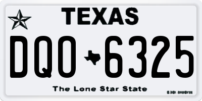 TX license plate DQO6325