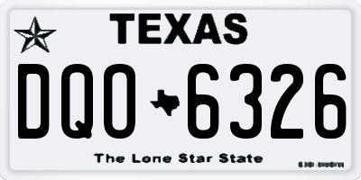 TX license plate DQO6326