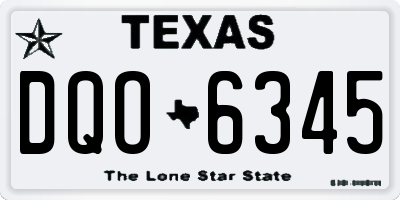 TX license plate DQO6345