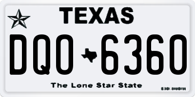 TX license plate DQO6360
