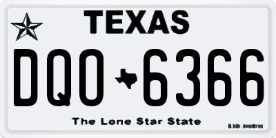 TX license plate DQO6366
