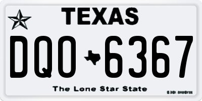 TX license plate DQO6367