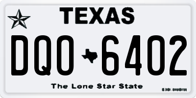 TX license plate DQO6402