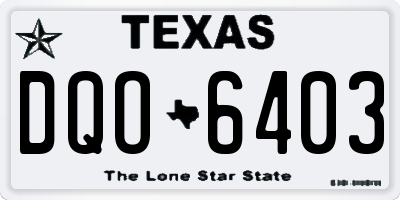 TX license plate DQO6403
