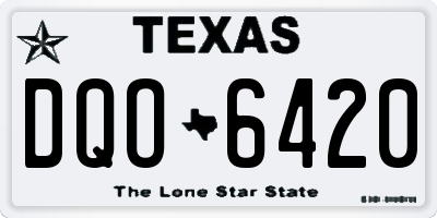TX license plate DQO6420